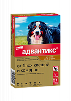 Bayer Адвантикс капли на холку для собак от 40 до 60 кг от клещей, блох и комаров
