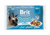 Brit Premium Dinner Plate Gravy набор консервы для кошек кусочки в соусе