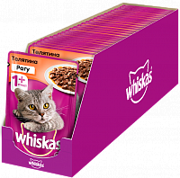 Whiskas влажный корм для кошек рагу из телятины (пауч)