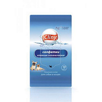 Cliny Салфетки влажные для собак и кошек, гигиенические (10шт)