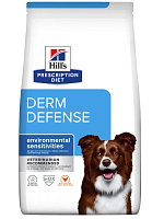 Hill's Prescription Diet Derm Defense Skin Care корм для собак при аллергии блошином и атопическом дерматите Курица