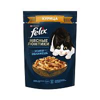 Влажный корм для взрослых кошек FELIX Мясные Ломтики, с курицей, Пауч