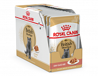Royal Canin British Shorthair консервы для кошек породы британская короткошерстная старше 12 месяцев, кусочки в соусе (пауч)
