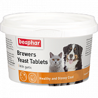 Пивные дрожжи для кошек и собак Beaphar Brewers Yeast Tablets с чесноком, 250 табл