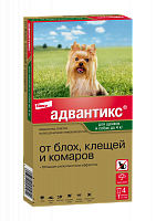 Bayer GL Адвантикс 40С капли для щенков и собак до 4 кг от блох и клещей, 4 пипетки