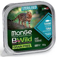 Monge Cat Bwild Grain free консервы для кошек из тунца с овощами