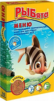 РЫБята `Меню` корм для рыб хлопья универсальные, коробка + сюрприз