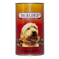 Dr. Alders Dog Garant консервы для взрослых собак сбалансированный, сочные кусочки в соусе с говядиной