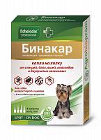 Капли на холку для мелких пород собак Пчелодар Бинакар от блох и клещей, 4х0,5мл