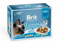 Brit Premium Family Plate Gravy консервы для кошек семейная тарелка (кусочки в соусе)