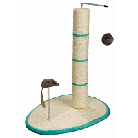 Когтеточка-столб для кошек Trixie с игрушкой и мышкой на пружине, сизаль 50см