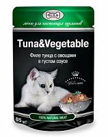 Gina Tuna&Vegetable консервы для кошек филе тунца с овощами в густом соусе (пауч)