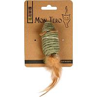 Мон Теро ЭКО игрушка для кошек Мышь с перьями, с кошачьей мятой