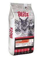 Blitz сухой корм для взрослых кошек домашняя птица