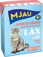 Mjau консервы для кошек Мясные кусочки в соусе с лососем