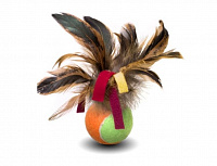 GiGwi Игрушка для кошек, мячик с перьями