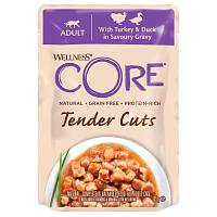 Консервы для кошек Core TENDER CUTS из индейки с уткой в виде нарезки в соусе, пауч
