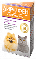Суспензия антигельметик для взрослых собак и кошек APICENNA ДИРОФЕН-60 с тыквенным маслом, 10 мл