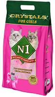Crystals №1 For Girls наполнитель для кошек с розовыми гранулами силикагелевый