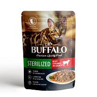 Влажный корм для кошек Mr.Buffalo STERILIZED говядина в соусе, пауч