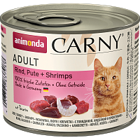 Animonda Carny Adult консервы для взрослых кошек с говядиной индейкой и креветками