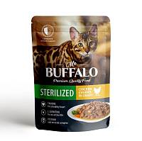 Влажный корм для кошек Mr.Buffalo STERILIZED цыпленок в соусе, пауч