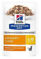 Hill's Prescription Diet c/d Urinary Care консервы для кошек при МКБ струвиты с Курицей (пауч)