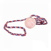 Игрушка для собак Trixie Мяч на веревке с ручкой, натуральная резина, 100 см х 5 см