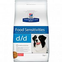 Hill's Prescription Diet d/d Food Sensitivities корм для собак при аллергии заболеваниях кожи и неблагоприятной реакции на пищу Лосось с рисом