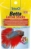 Корм TetraBetta LarvaSticks в форме мотыля для петушков и других лабиринтовых рыб, пакет