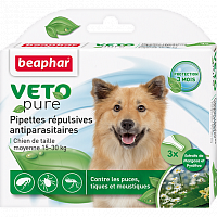 Beaphar Veto pure биокапли для собак средних пород от паразитов