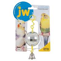 Игрушка для птиц JW, Disco Ball Toy for birds, Зеркальный шар с колокольчиком