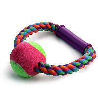 Игрушка для собак Triol Верёвка-кольцо с ручкой, мяч, d65/165мм