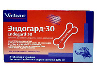 Антигельминтное средство для животных Virbac, Эндогард 30 (2 таб/уп)