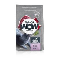 Сухой корм для взрослых домашних кошек и котов AlphaPet WOW Superpremium с уткой и потрошками