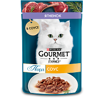 Влажный корм для кошек Gourmet Перл Нежное филе, с ягненком в соусе, пауч