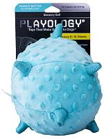 Игрушка для щенков Playology сенсорный плюшевый мяч PUPPY SENSORY BALL 11 см с ароматом арахиса, голубой