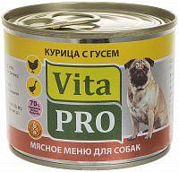Vita Pro "Мясное меню" консервы для собак курица и гусь