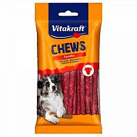 Vitakraft Жевательные палочки для собак CHEWS, красные 12,5 см, (25шт)