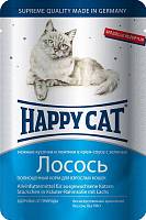 Happy Cat консервы для кошек Нежные кусочки в соусе, лосось (пауч)