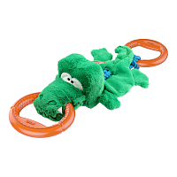 GiGwi Игрушка для собак "IRON GRIP" Крокодил на веревке с пищалкой