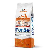 Сухой корм для щенков всех пород Monge Dog Speciality Line Monoprotein, утка с рисом и картофелем