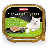 Animonda Vom Feinsten Adult консервы для взрослых кошек меню для гурманов с индейкой, куриной грудкой и травами