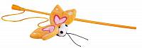 Rogz Catnip Butterfly Magic Stick Orange игрушка-дразнилка для кошек в виде удочки с кошачьей мятой, оранжевая