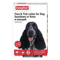 Beaphar Flea & Tick collar ошейник для собак от блох и клещей красный