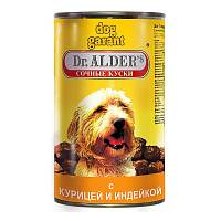 Dr. Alders Dog Garant консервы для взрослых собак сбалансированный, сочные кусочки в соусе с курицей и индейкой