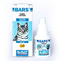 Агроветзащита Барс для кошек и собак лосьон для чистки ушей 20мл *100