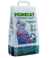 Наполнитель для кошачьих туалетов HOMECAT океаническая свежесть впитывающий 10 л