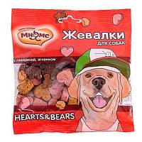 Hearts&Bears лакомство для собак Мнямс Жевалки с говядиной и ягненком