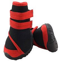 Ботинки для собак Triol XS, черные с красным